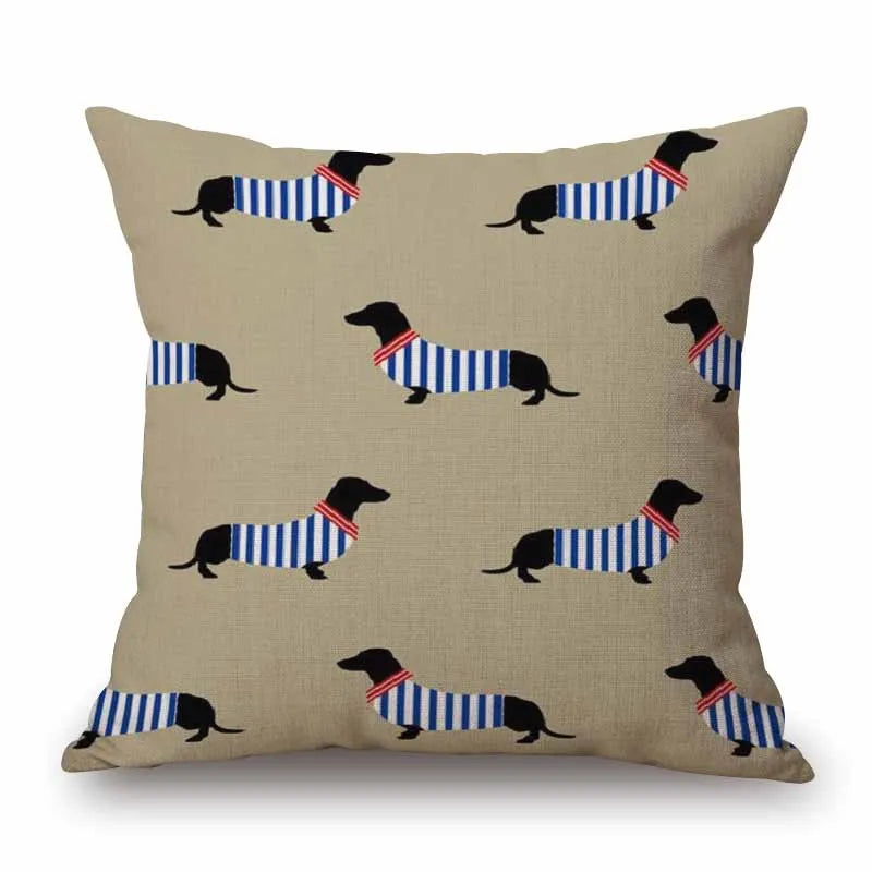 Design Kissenbezüge mit verschiedenen Dackelmotiven