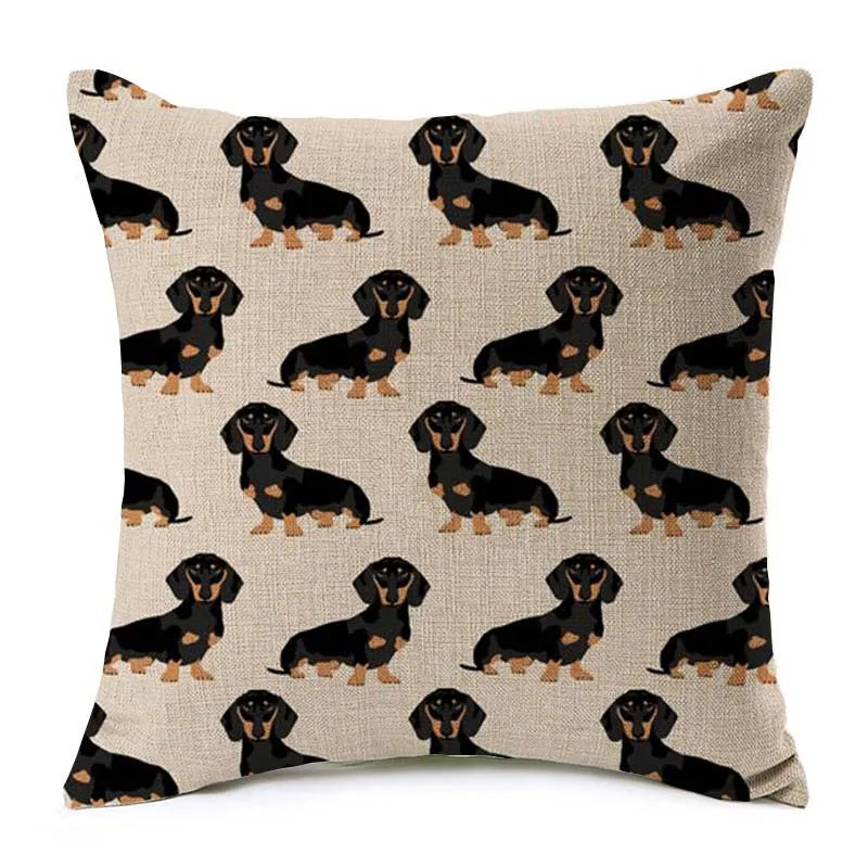 Design Kissenbezüge mit verschiedenen Dackelmotiven