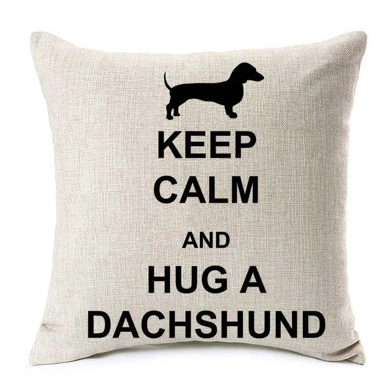 Design Kissenbezüge mit verschiedenen Dackelmotiven