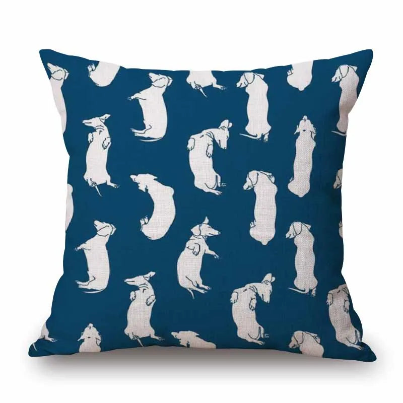 Design Kissenbezüge mit verschiedenen Dackelmotiven