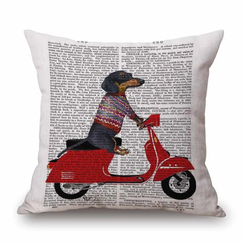 Design Kissenbezüge mit verschiedenen Dackelmotiven