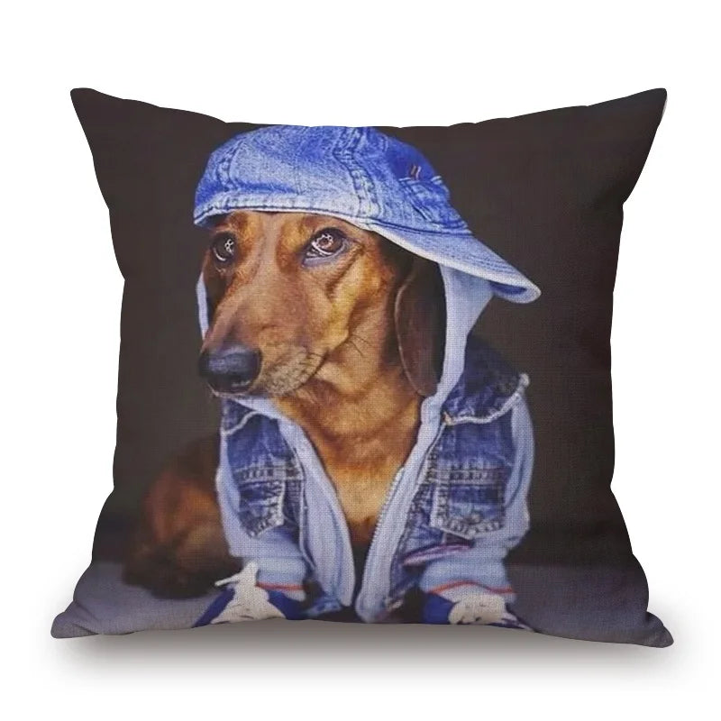 Design Kissenbezüge mit verschiedenen Dackelmotiven