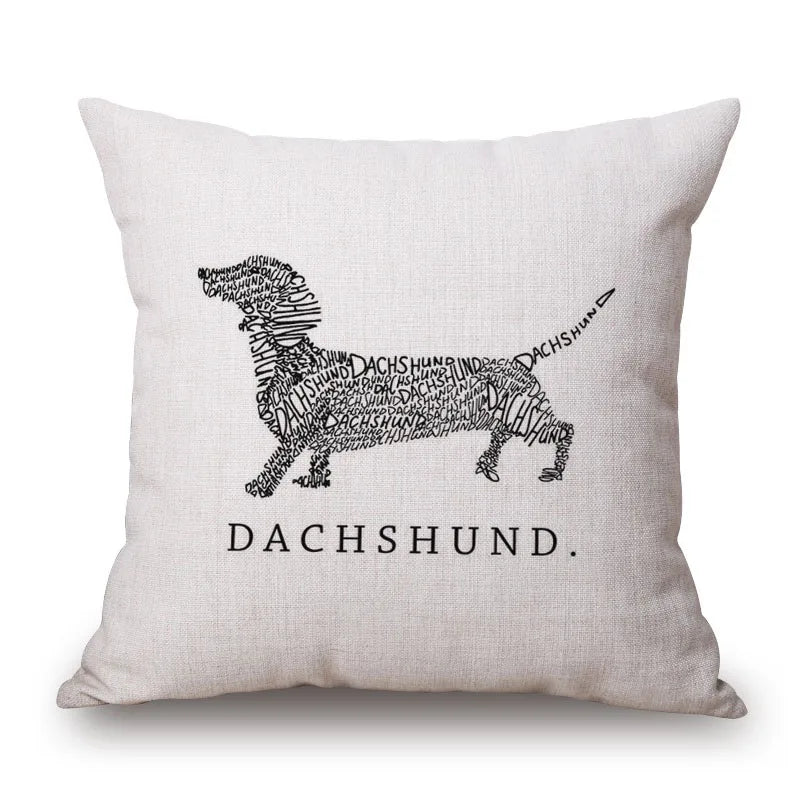 Design Kissenbezüge mit verschiedenen Dackelmotiven