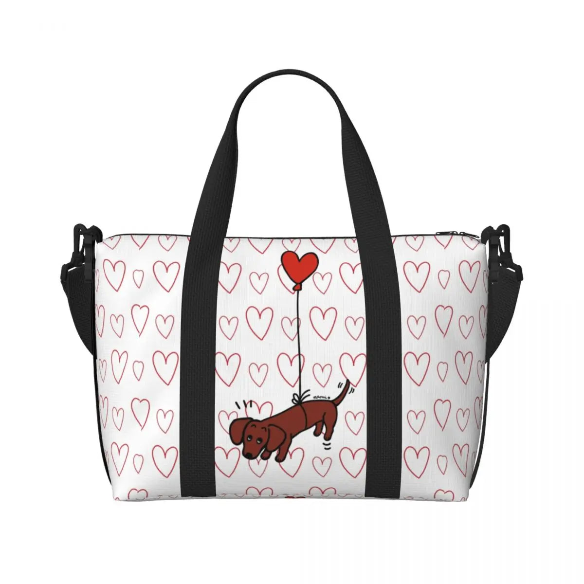 Tasche mit Dackelmotiven für Strand Gym Reise Shopping