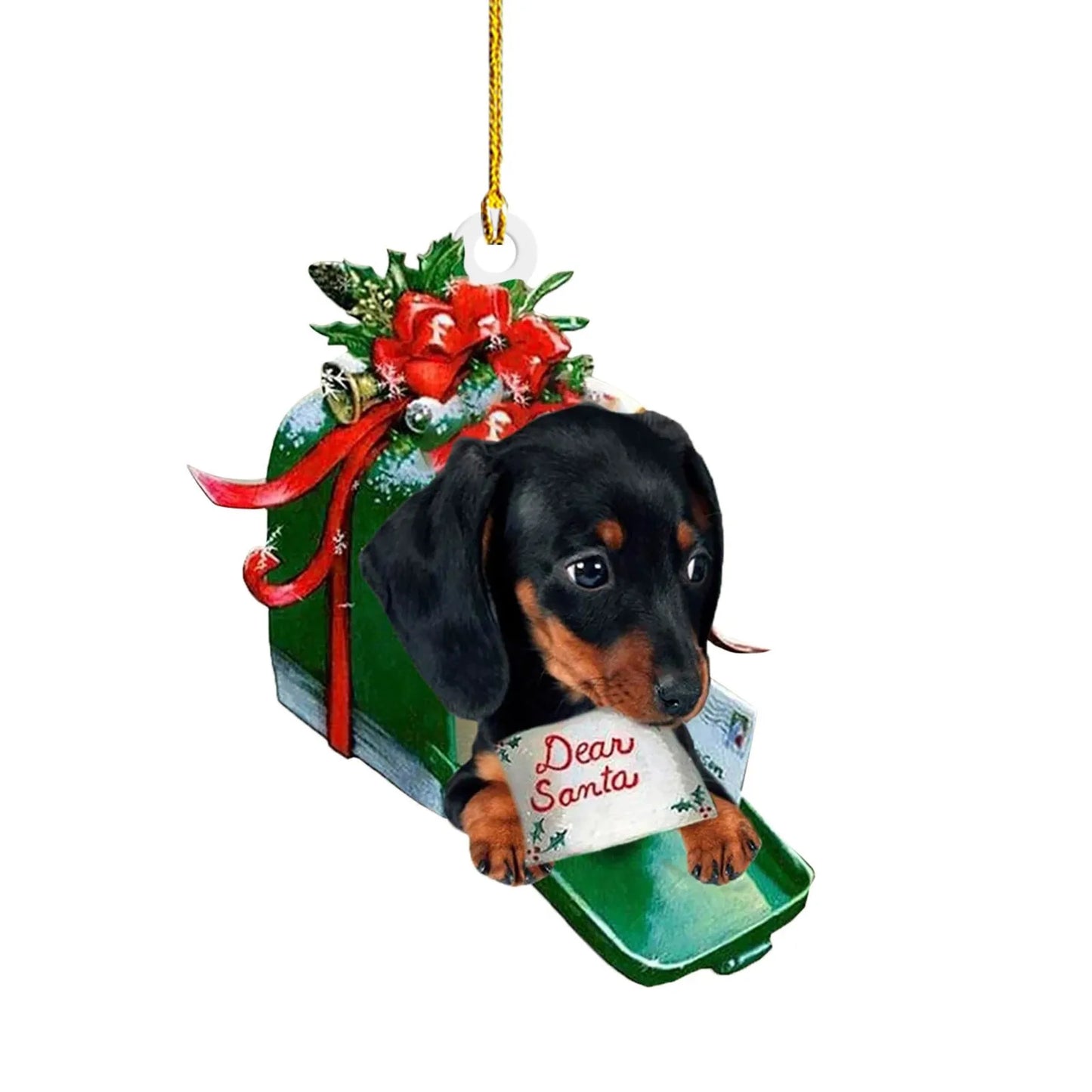 Dackel als Anhänger für den Weihnachtsbaum oder als Deko