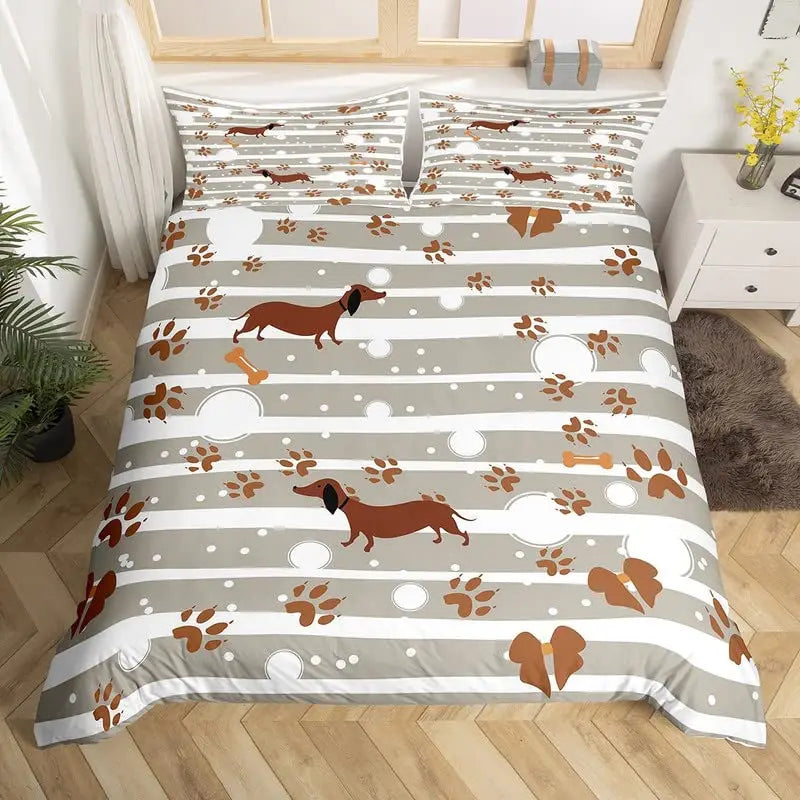 Bettwäsche mit verschiedenen Dackel- und Tiermotiven in den Größen 2 x 2 m und 1,35 x 2 m