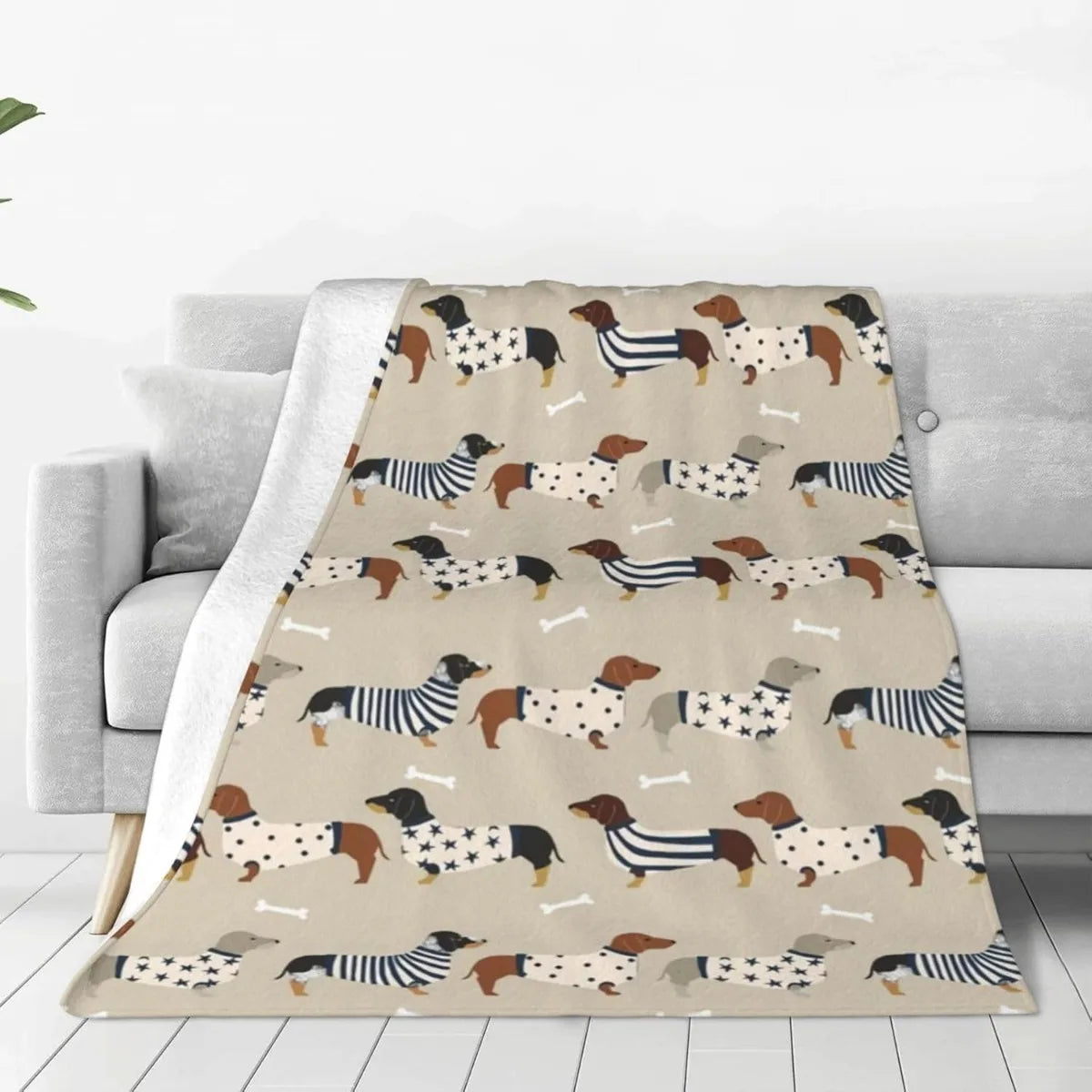 Fleece Decke mit Dackelmotiv in verschiedenen Designs