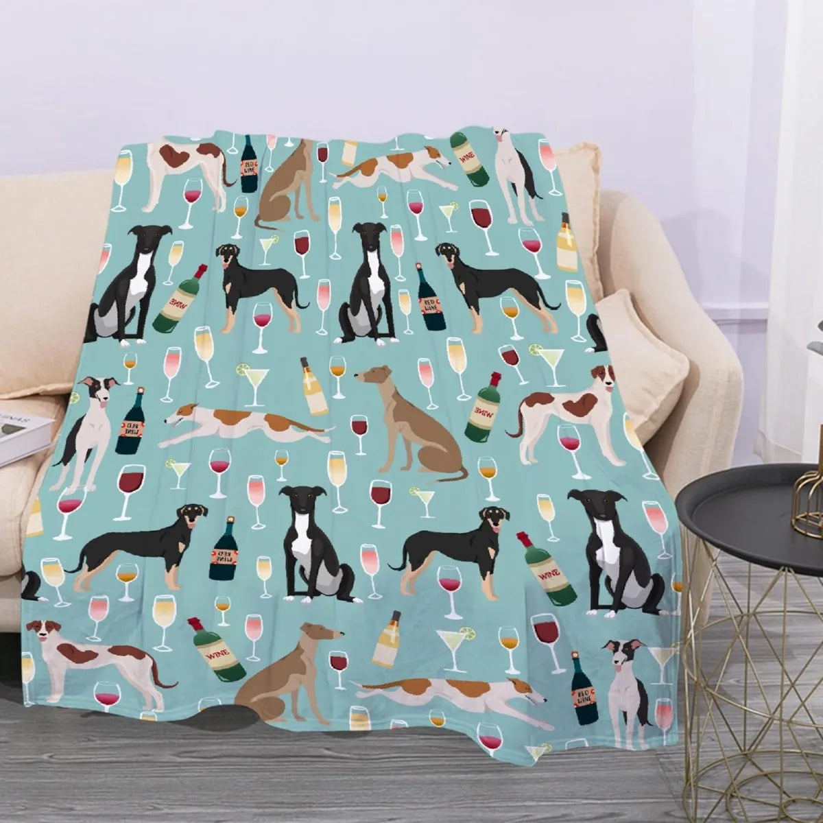 Fleece Decke mit Dackelmotiv in verschiedenen Designs