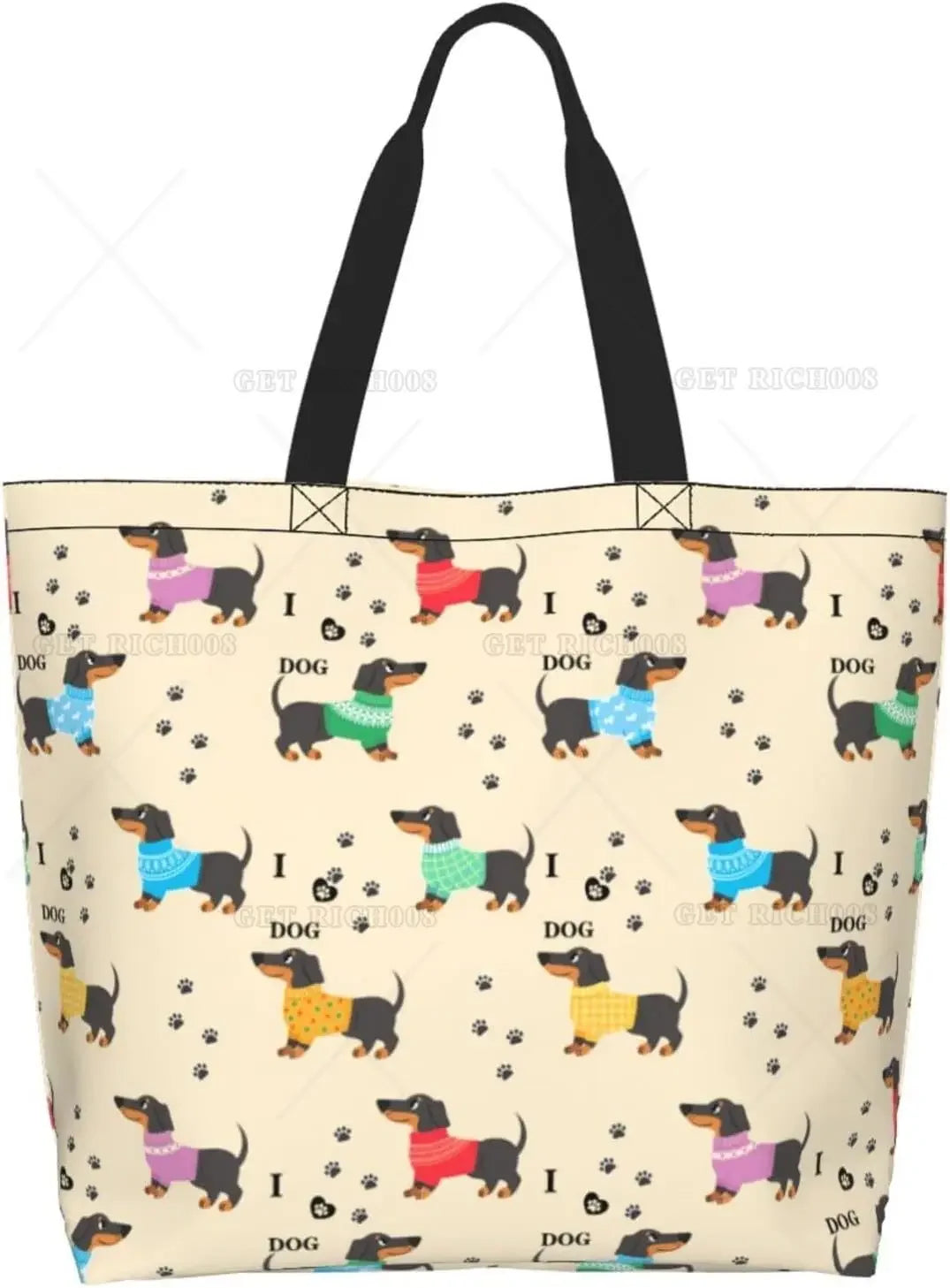Handtasche mit süßen Dackelmotiven