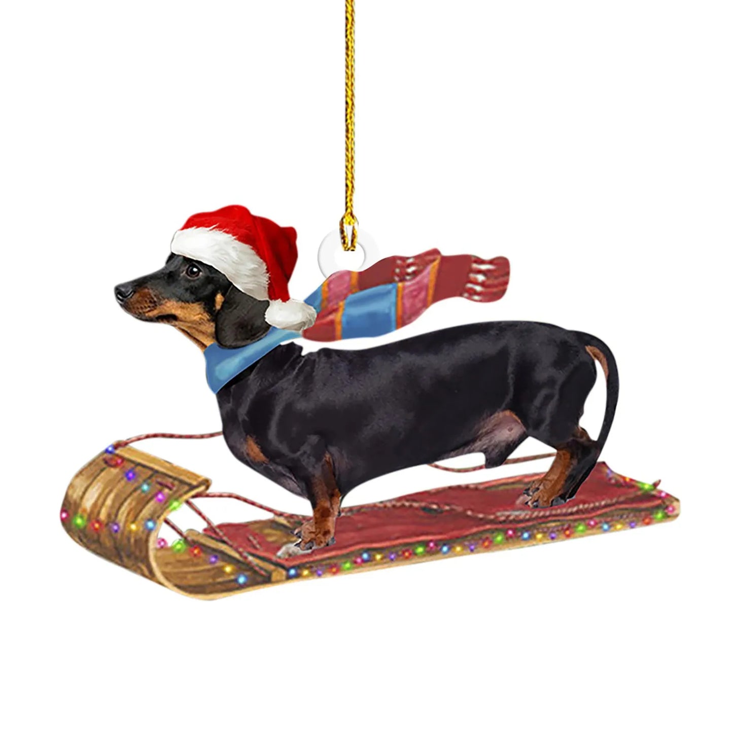 Dackel als Anhänger für den Weihnachtsbaum oder als Deko