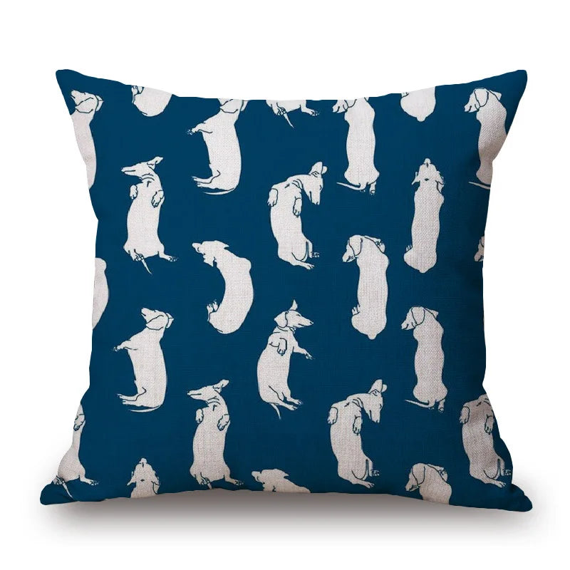Design Kissenbezüge mit verschiedenen Dackelmotiven