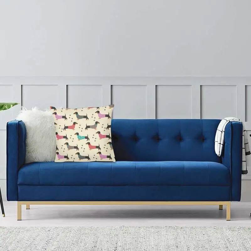 Kissenhülle mit Dackelmotiv für z.B. Wohnzimmer