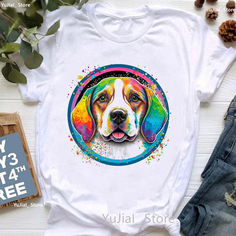 T-Shirt für Damen mit wunderschönen Dackel- und Hundemotiven