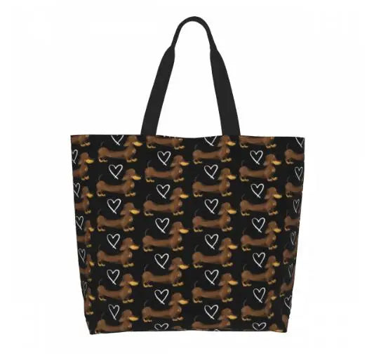 Handtasche mit süßen Dackelmotiven