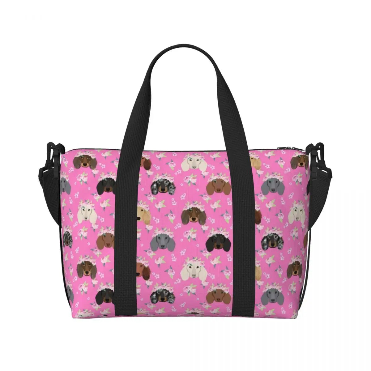 Tasche mit Dackelmotiven für Strand Gym Reise Shopping
