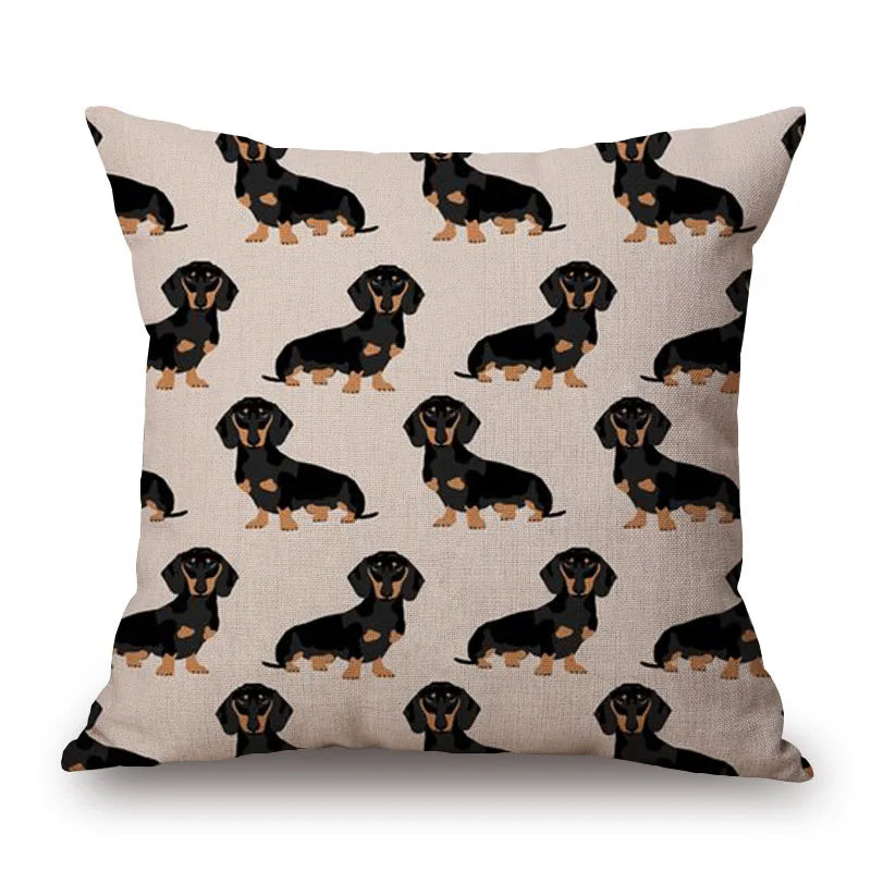 Design Kissenbezüge mit verschiedenen Dackelmotiven