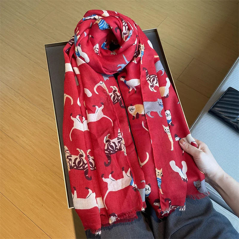 Schal aus Viscose Baumwolle mit verschiedenen Motiven 180x90cm