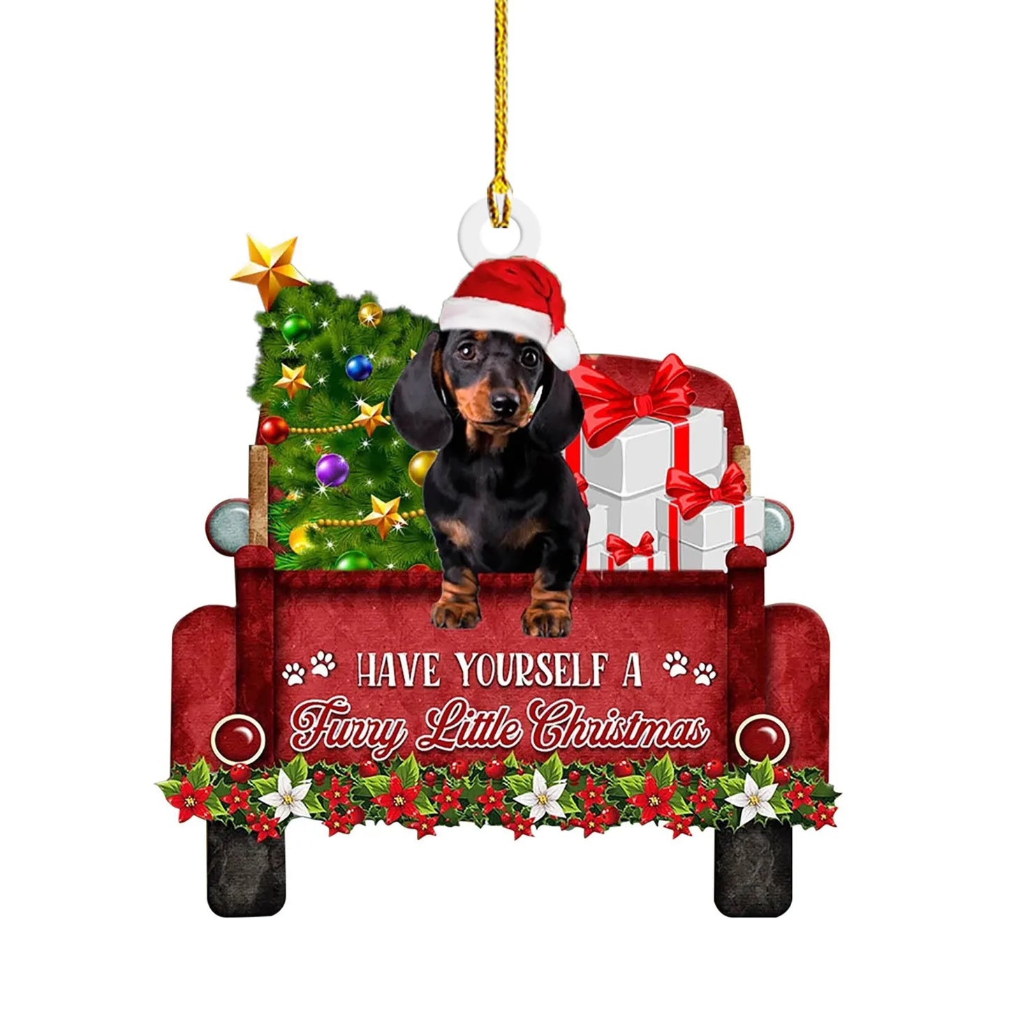 Dackel als Anhänger für den Weihnachtsbaum oder als Deko