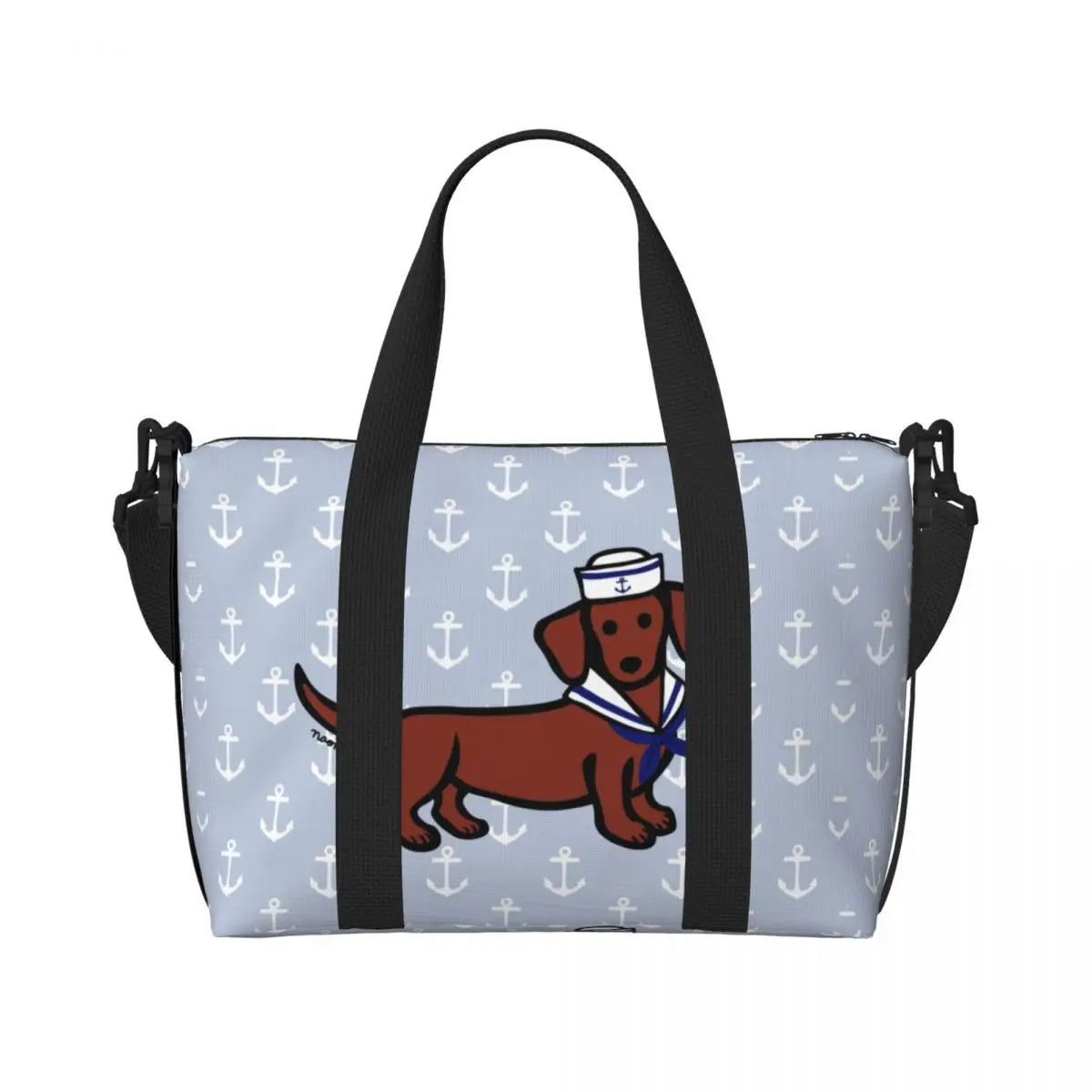 Tasche mit Dackelmotiven für Strand Gym Reise Shopping