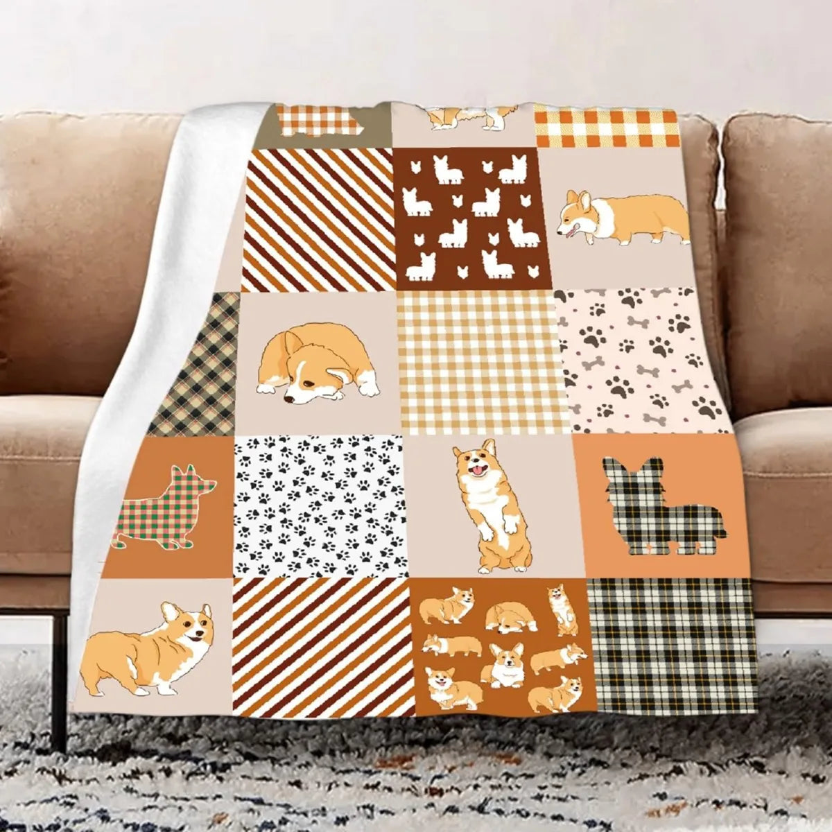 Fleece Decke mit Dackelmotiv in verschiedenen Designs
