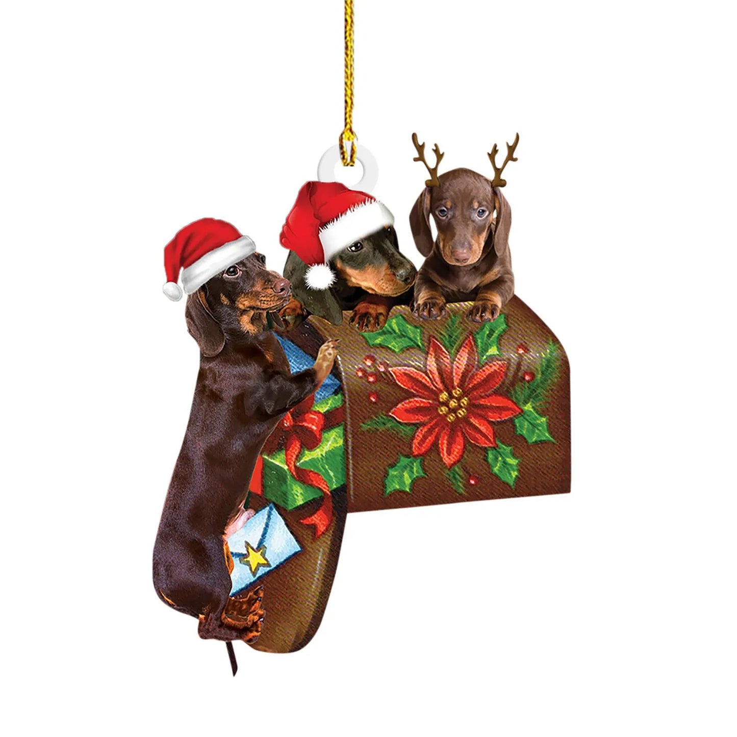 Dackel als Anhänger für den Weihnachtsbaum oder als Deko