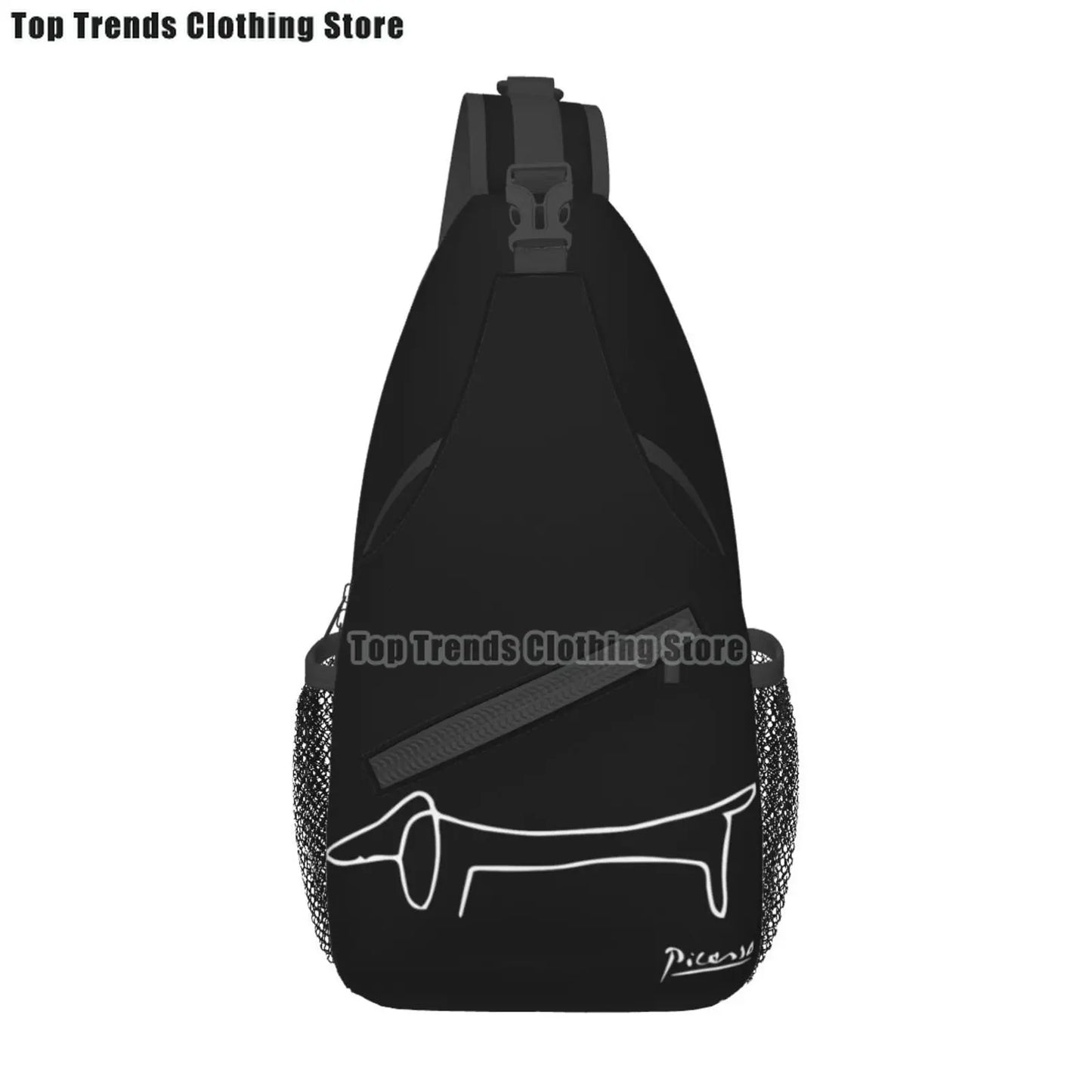 Rucksack mit über 30 verschiedenen Dackelmotiven