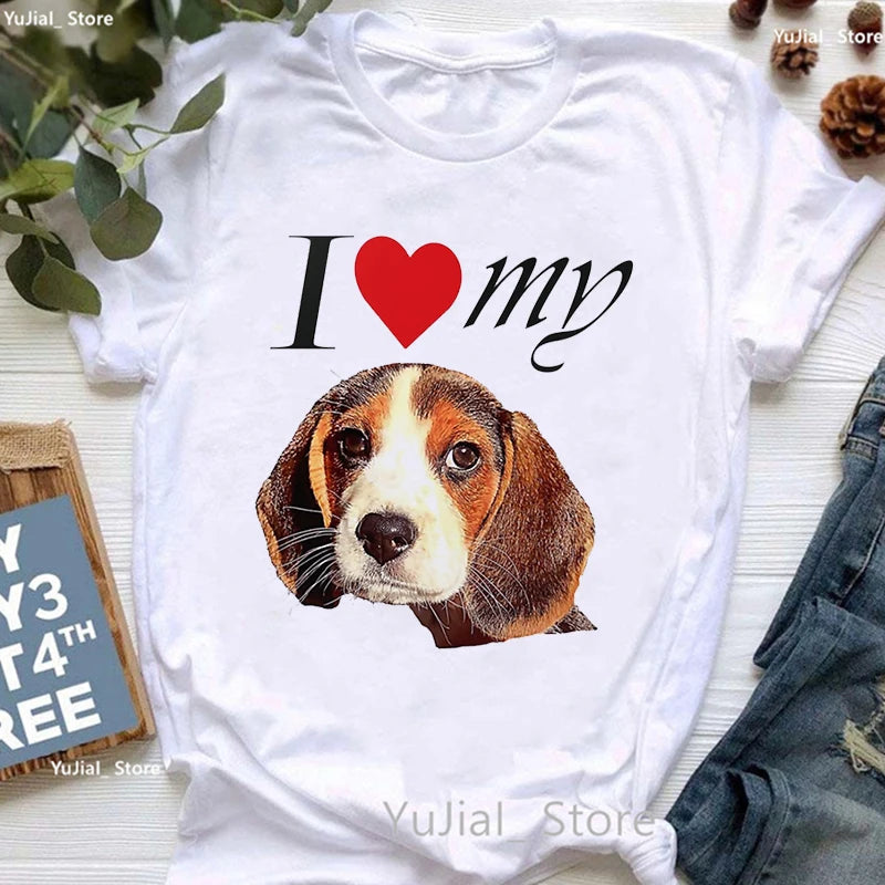 T-Shirt für Damen mit wunderschönen Dackel- und Hundemotiven