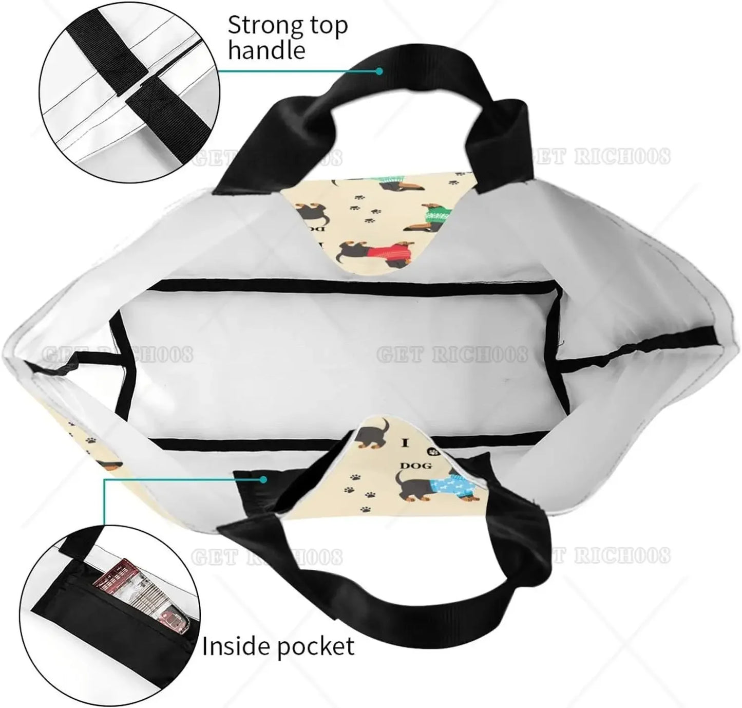 Handtasche mit süßen Dackelmotiven