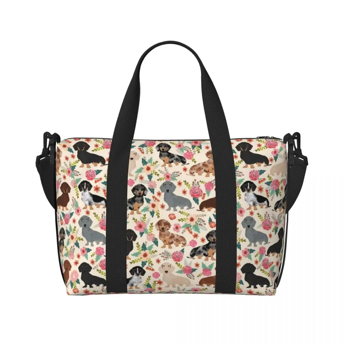 Tasche mit Dackelmotiven für Strand Gym Reise Shopping