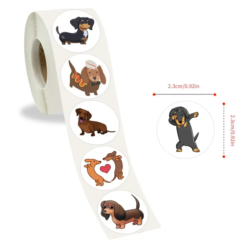 500 süße Aufkleber Sticker mit Dackeln für Briefe Poesiealbum usw.