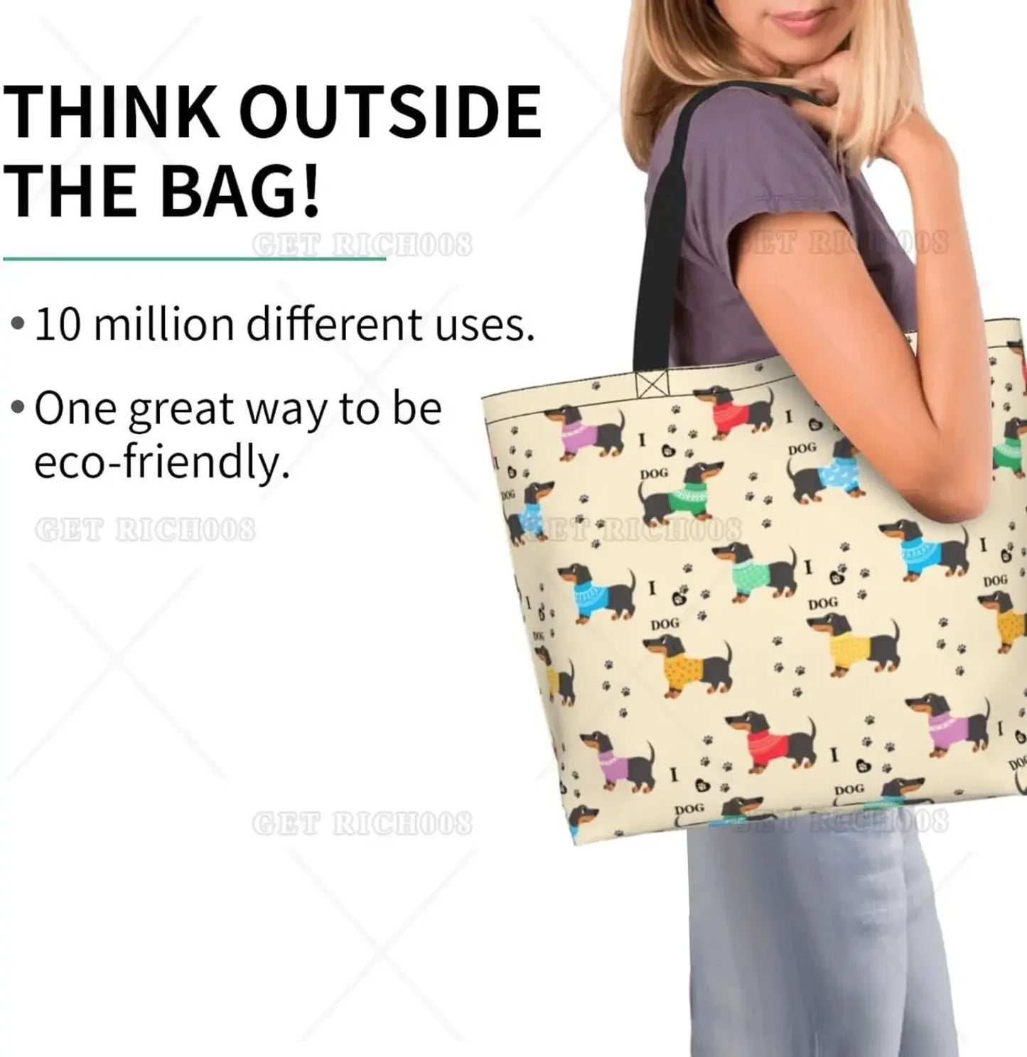 Handtasche mit süßen Dackelmotiven