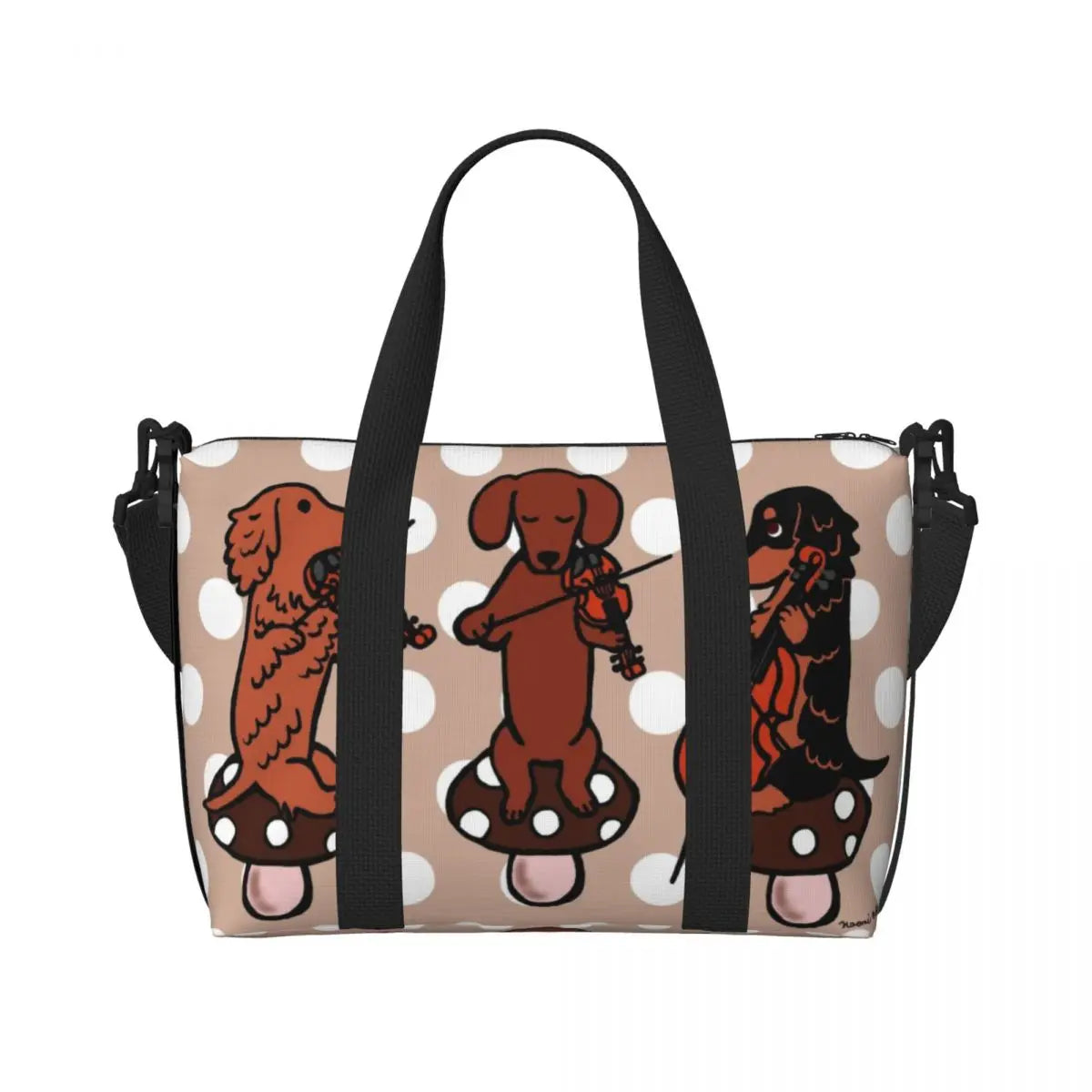 Tasche mit Dackelmotiven für Strand Gym Reise Shopping