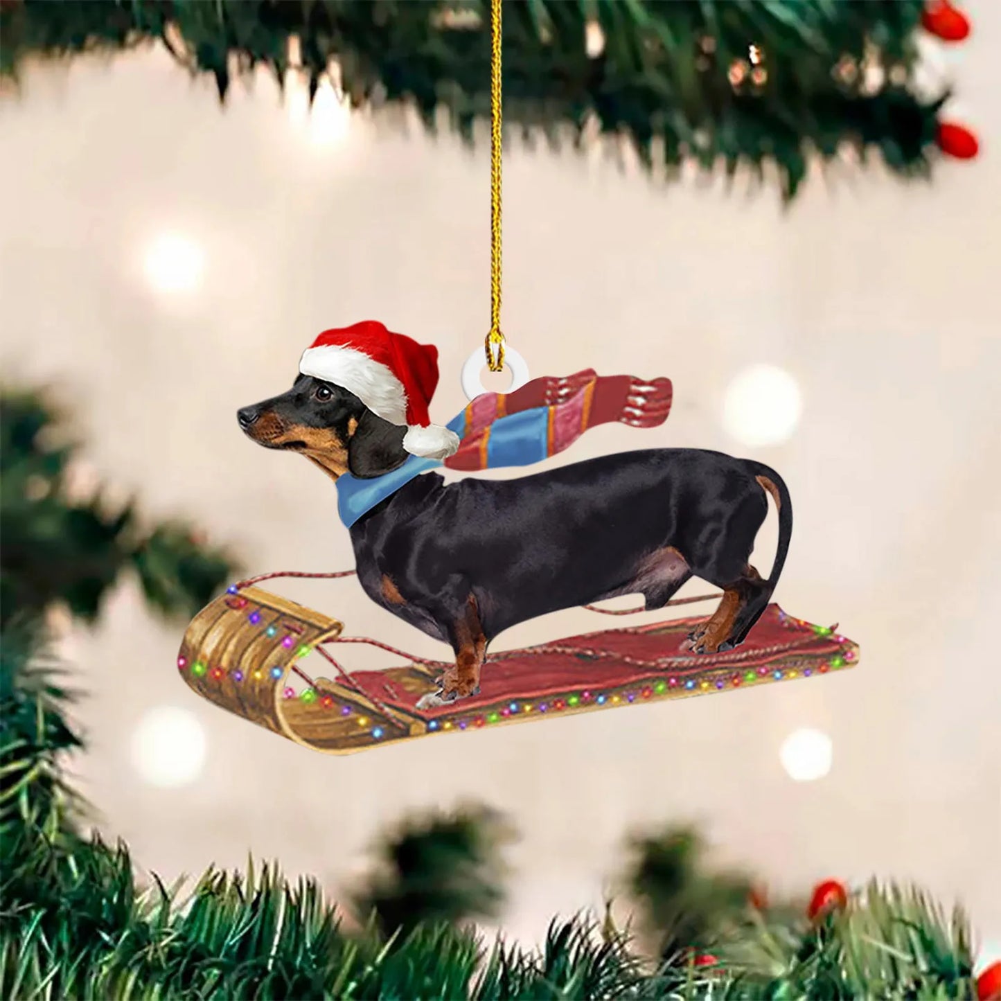 Dackel als Anhänger für den Weihnachtsbaum oder als Deko
