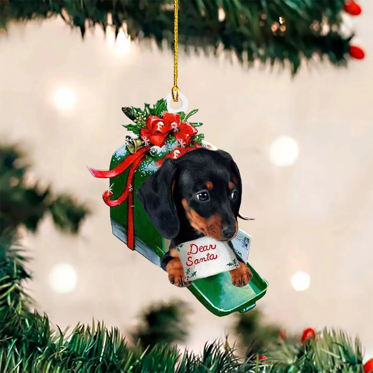 Dackel als Anhänger für den Weihnachtsbaum oder als Deko