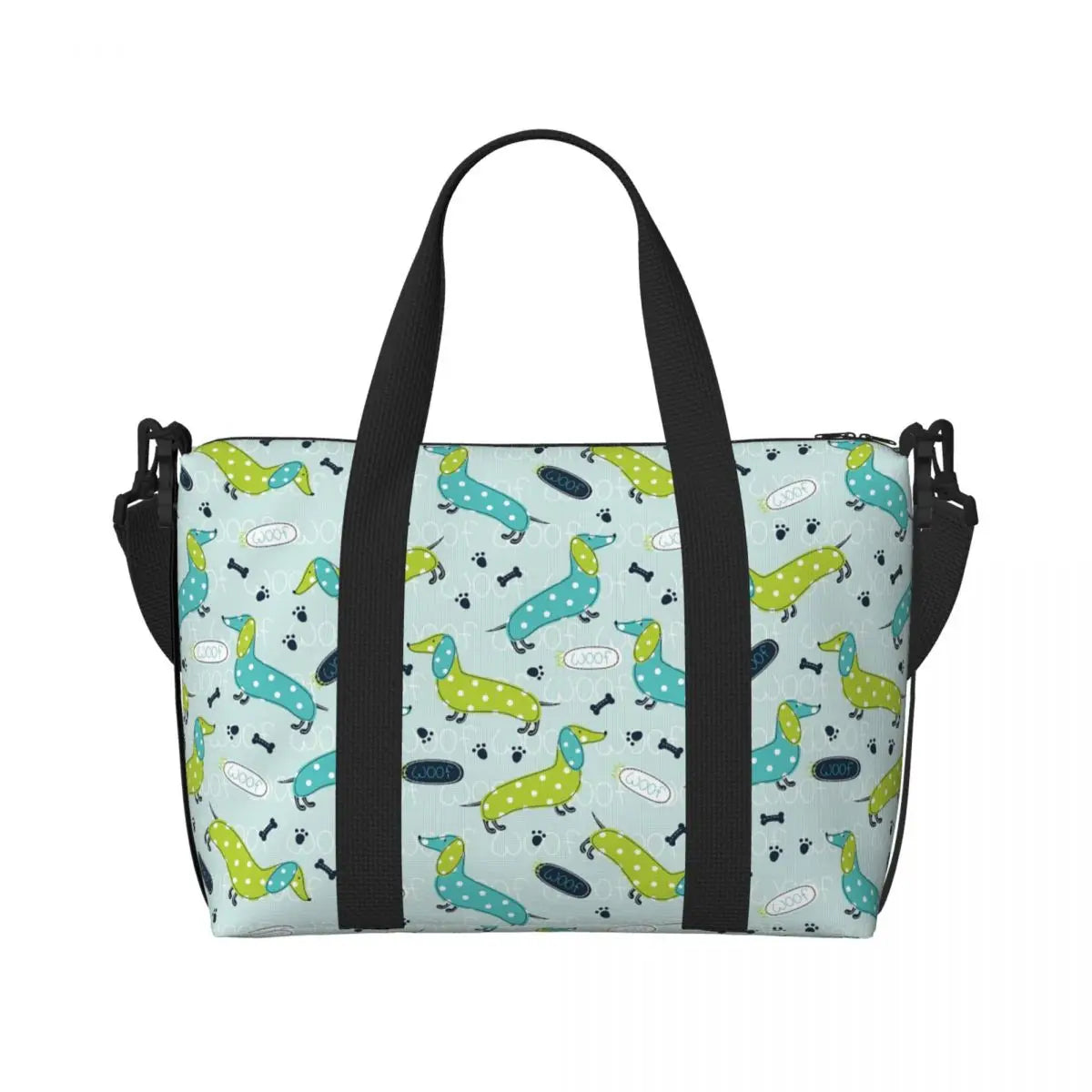 Tasche mit Dackelmotiven für Strand Gym Reise Shopping