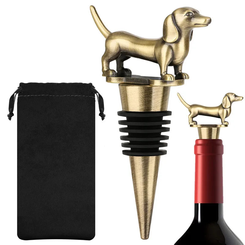Flaschenverschluss in Dackelform für Champagner, Sekt, Wein usw.