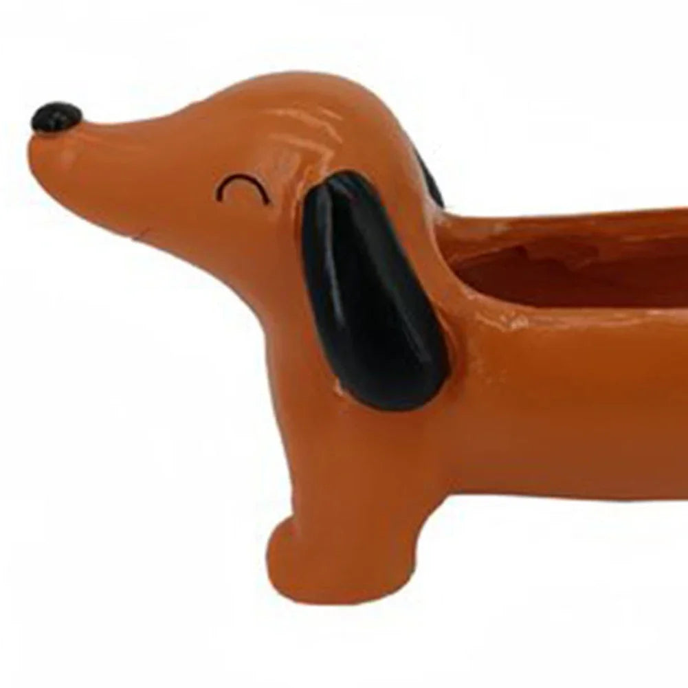 Dackel Blumentopf Blumenschale aus Resin