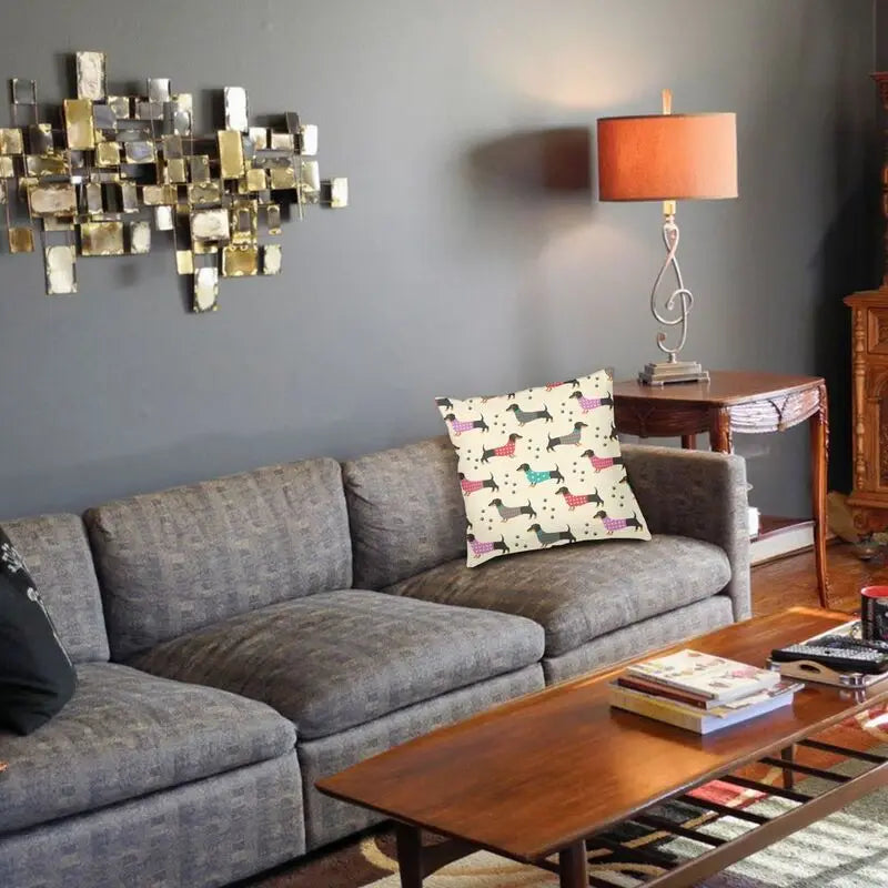 Kissenhülle mit Dackelmotiv für z.B. Wohnzimmer