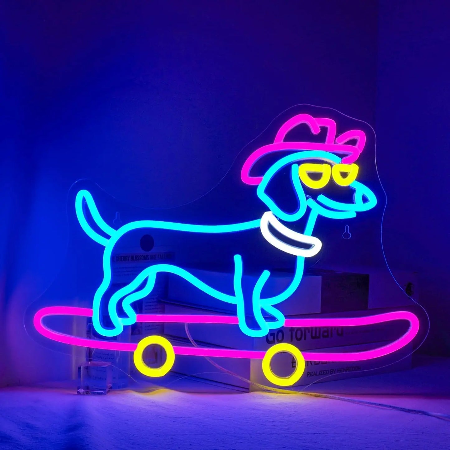 Neon Wandlicht Dackel für Party, Wohnzimmer oder Fensterdeko