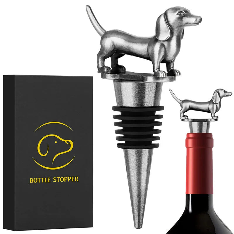 Flaschenverschluss in Dackelform für Champagner, Sekt, Wein usw.