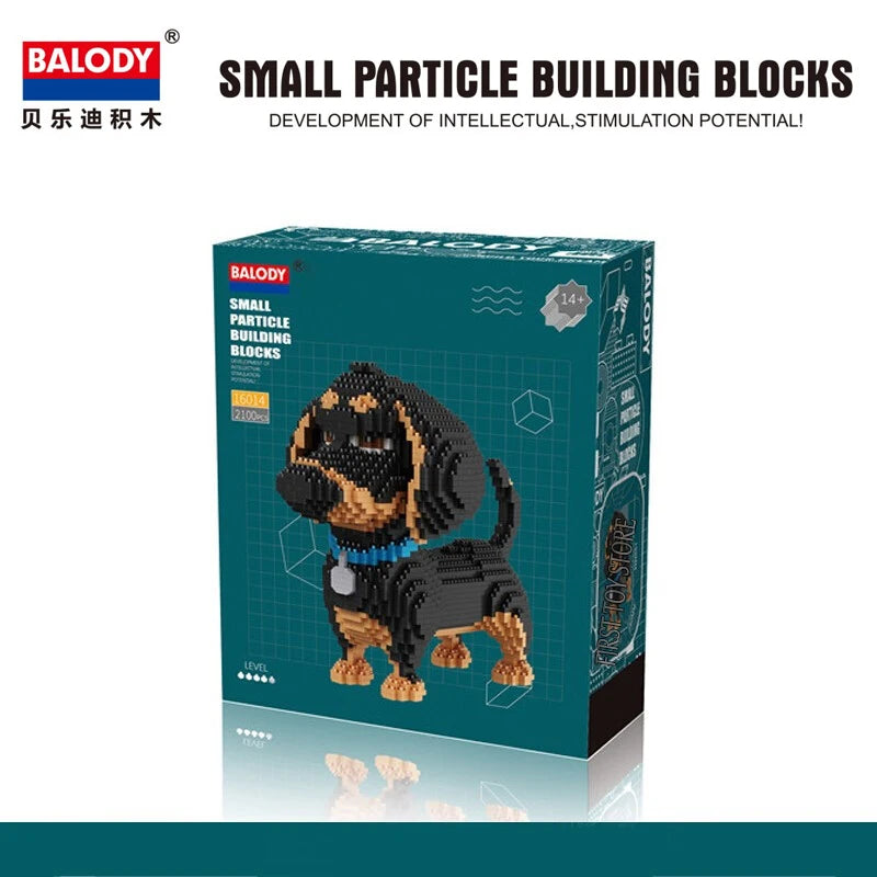 Dackel Hund Katze Micro Klemmbaustein