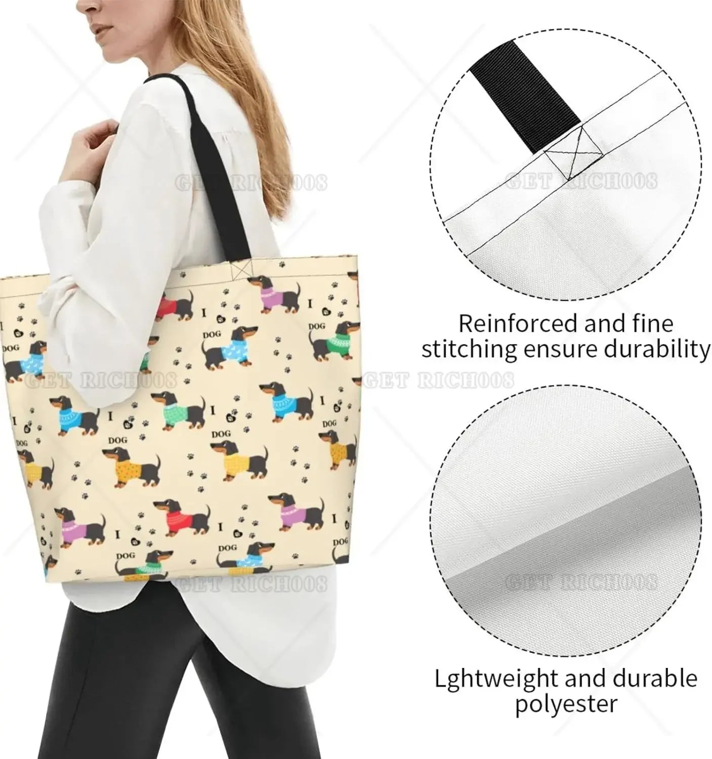 Handtasche mit süßen Dackelmotiven
