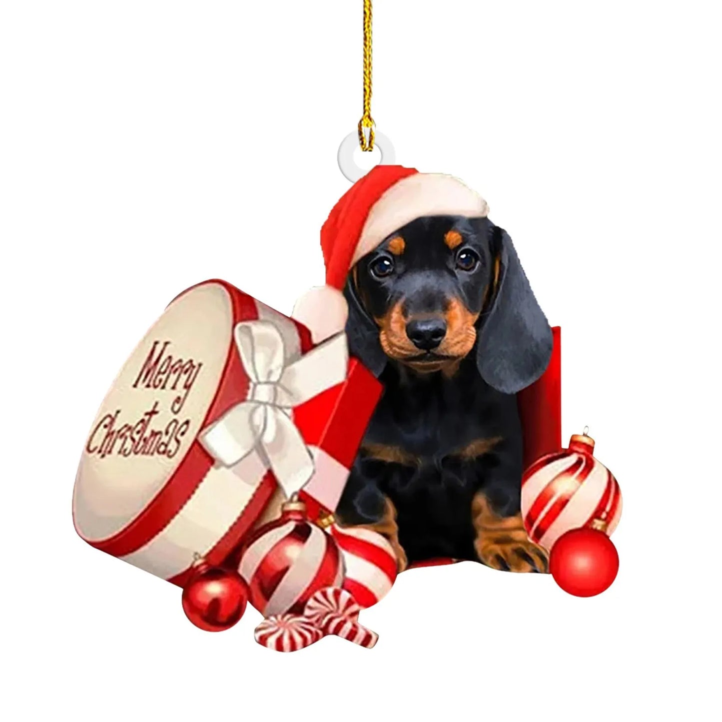 Dackel als Anhänger für den Weihnachtsbaum oder als Deko
