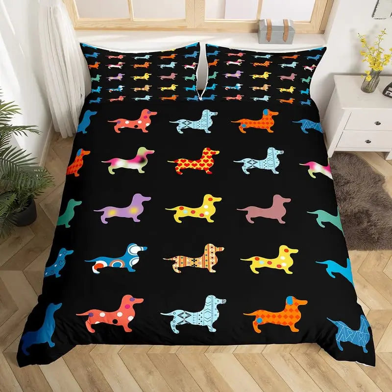 Bettwäsche mit verschiedenen Dackel- und Tiermotiven in den Größen 2 x 2 m und 1,35 x 2 m