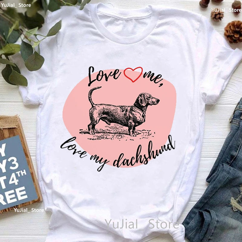 T-Shirt für Damen mit wunderschönen Dackel- und Hundemotiven