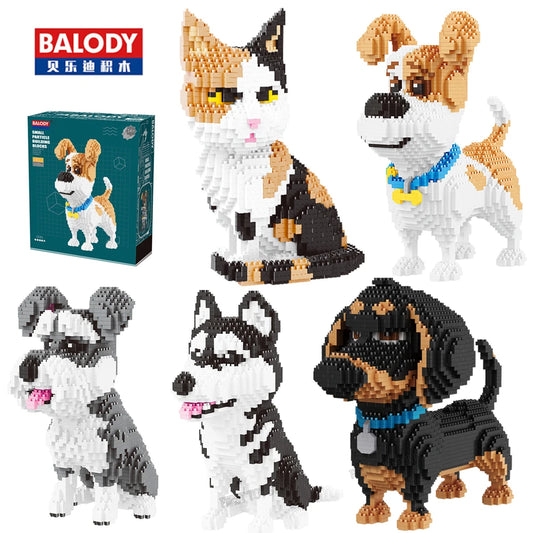Dackel Hund Katze Micro Klemmbaustein