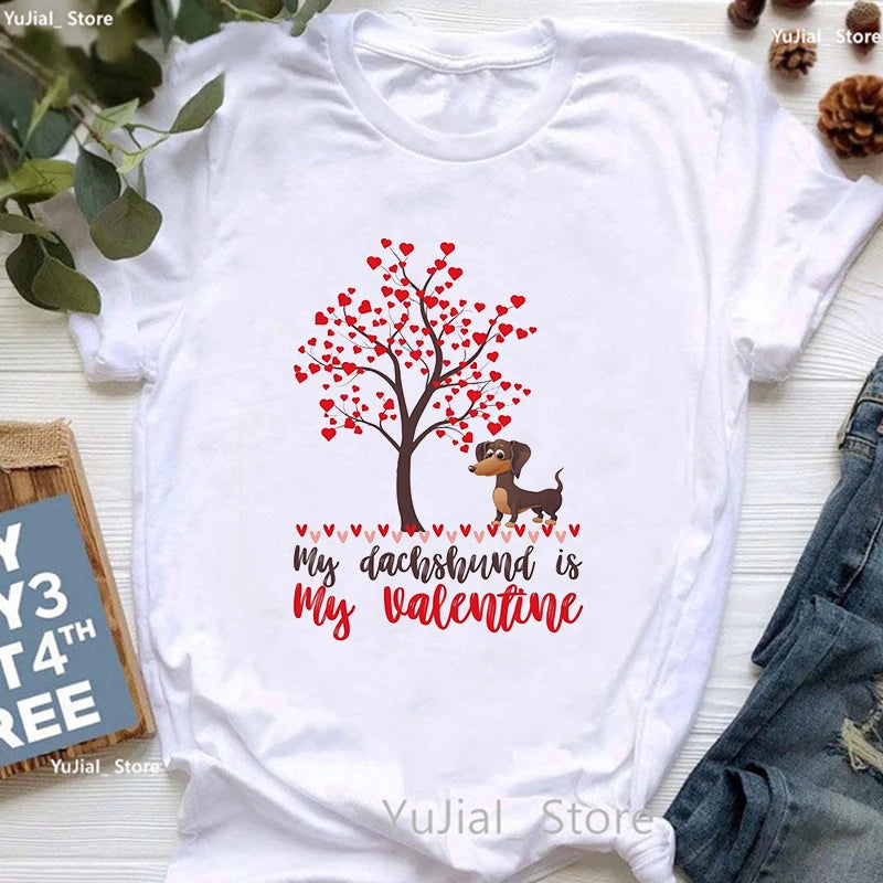 T-Shirt für Damen mit wunderschönen Dackel- und Hundemotiven