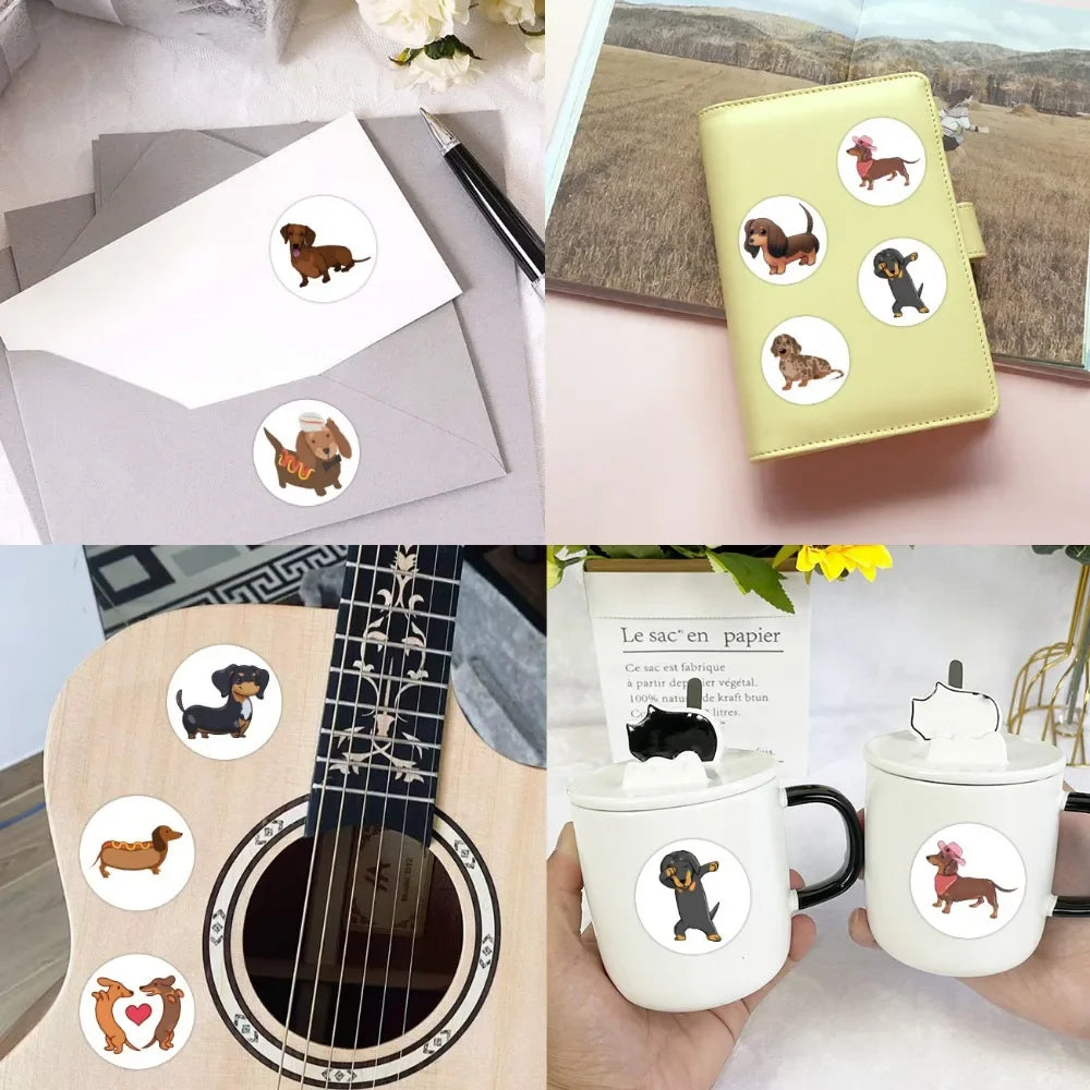 500 süße Aufkleber Sticker mit Dackeln für Briefe Poesiealbum usw.