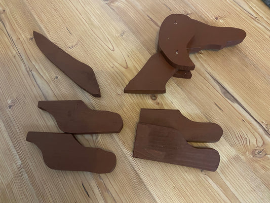 Dackel aus Echtholz handgefertigt Briefkasten Deko