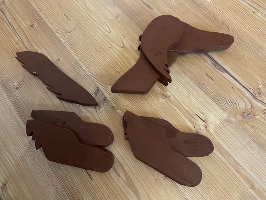 Dackel Langhaar aus Echtholz handgefertigt Briefkasten Deko